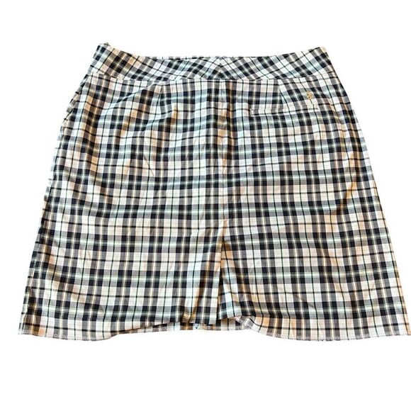 Izod Golf Navy, Green and White plaid Mini Skirt** 8 - Picture 6 of 11